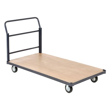 Global Industrial Steel Bound Platform Truck w/Wood Deck, 60 x 30, 5 Rubber Casters, 1400 Lb. Capacity 241709